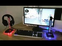 Support de casque éclairé Audio RGB 3.5mm, présentoir de casque de jeu double USB
