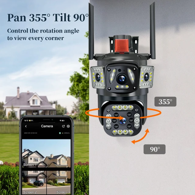 Caméra de surveillance extérieure PTZ IP WiFi 6K 12 MP