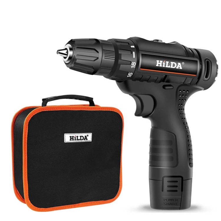 Perceuse électrique domestique HILDA Perceuse Li-Ion 12 V avec chargeur et batterie