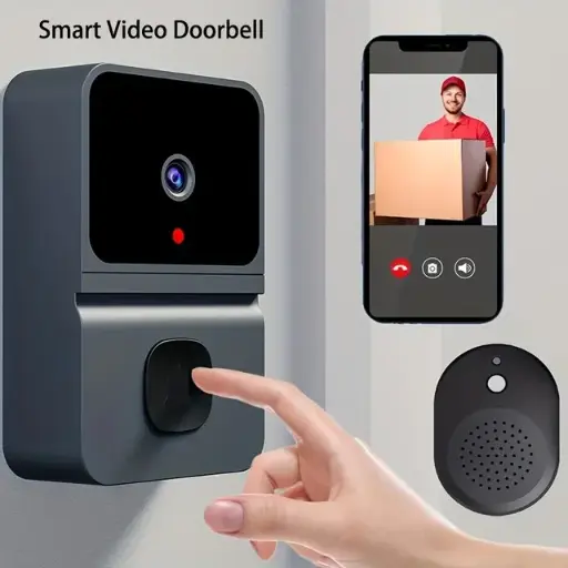 Sonnette de porte sans fil Wi-Fi avec caméra HD extérieure