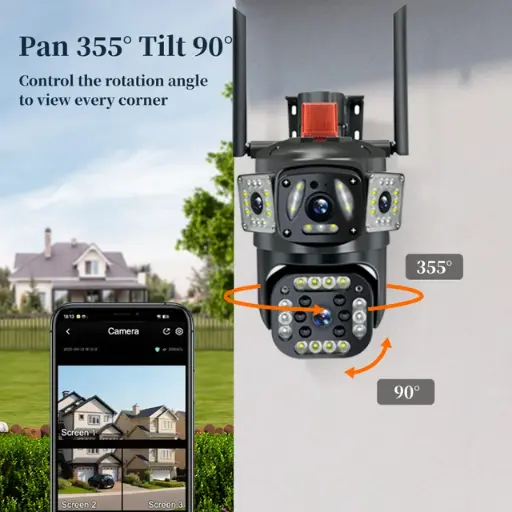 Caméra de surveillance extérieure PTZ IP WiFi 6K 12 MP