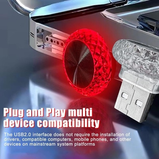 Type de champignon voiture USB lumière 