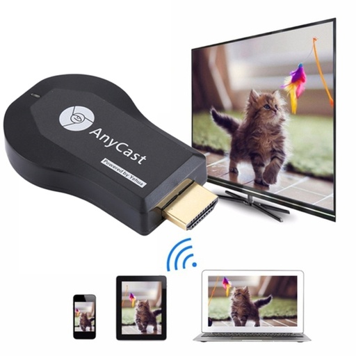 AnyCast M9 Plus Récepteur de Dongle d'affichage WiFi sans fil Airplay Miracast DLNA 1080P HDMI TV Stick pour iPhone, Samsung et autres Smartphones Android