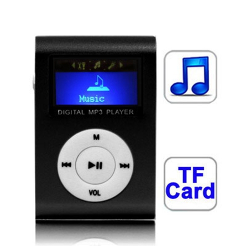 Lecteur MP3 avec fente pour carte TF / Micro SD avec écran LCD, clip en métal