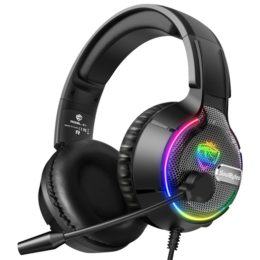 SOULBYTES S19 USB + 3,5 mm 4 broches RGB RGB Casque de jeu de jeu avec micro